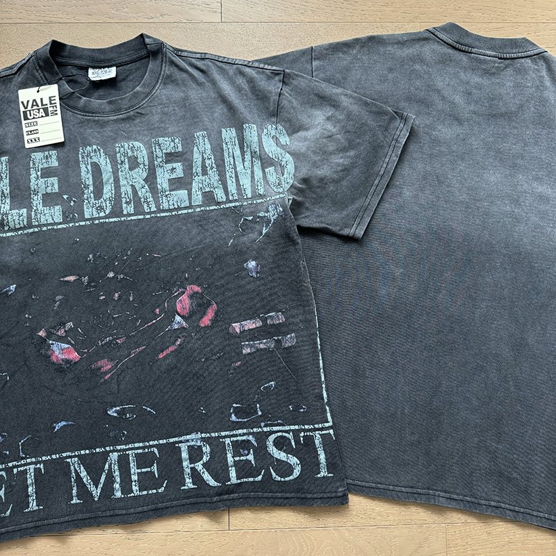 VALE USA Let Me Rest Washed Graphic T-Shirt — context