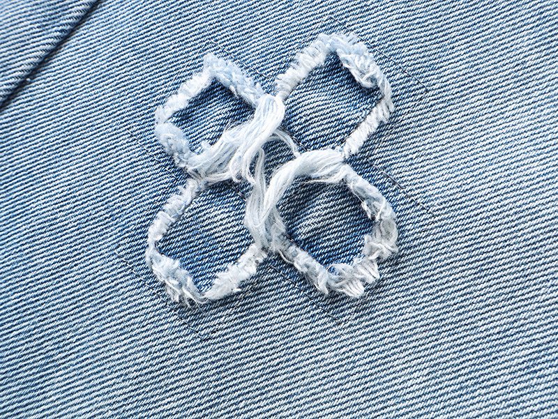 Ksubi Light Blue Embroidered Straight-Leg Jeans — detail