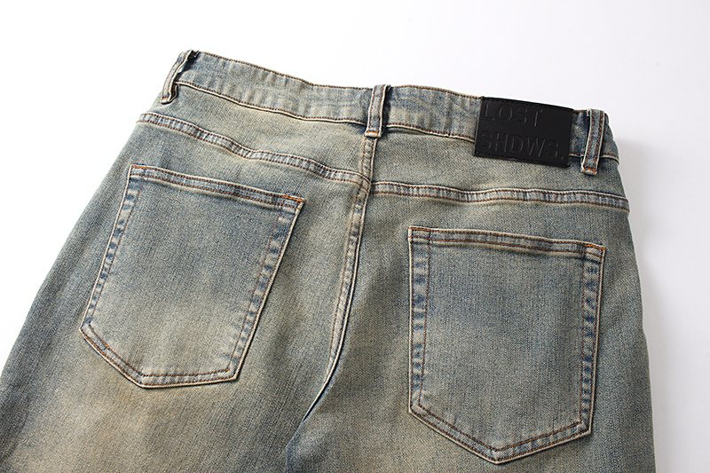 LOSTSHDWS Floral Applique Light Blue Flare Jeans — detail