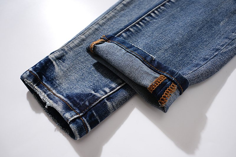Purple Brand Patch Repair Washed Jeans - Blue — detail