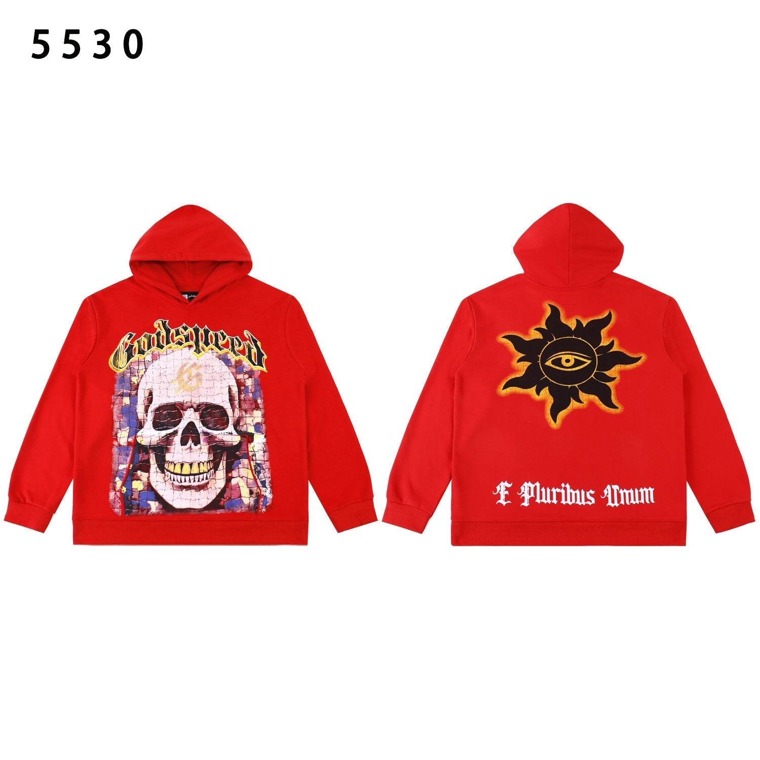Godspeed Skull Sun Graphic Hoodie — front