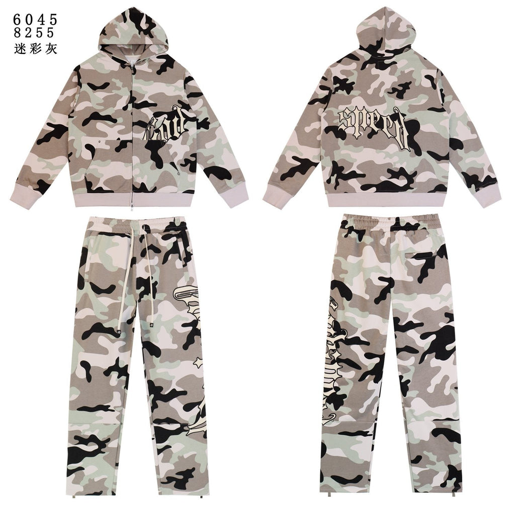 Godspeed Camo Embroidered Hoodie & Pants Matching Set — hero