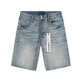 Purple Brand Rhinestone Light Blue Denim Shorts — hero