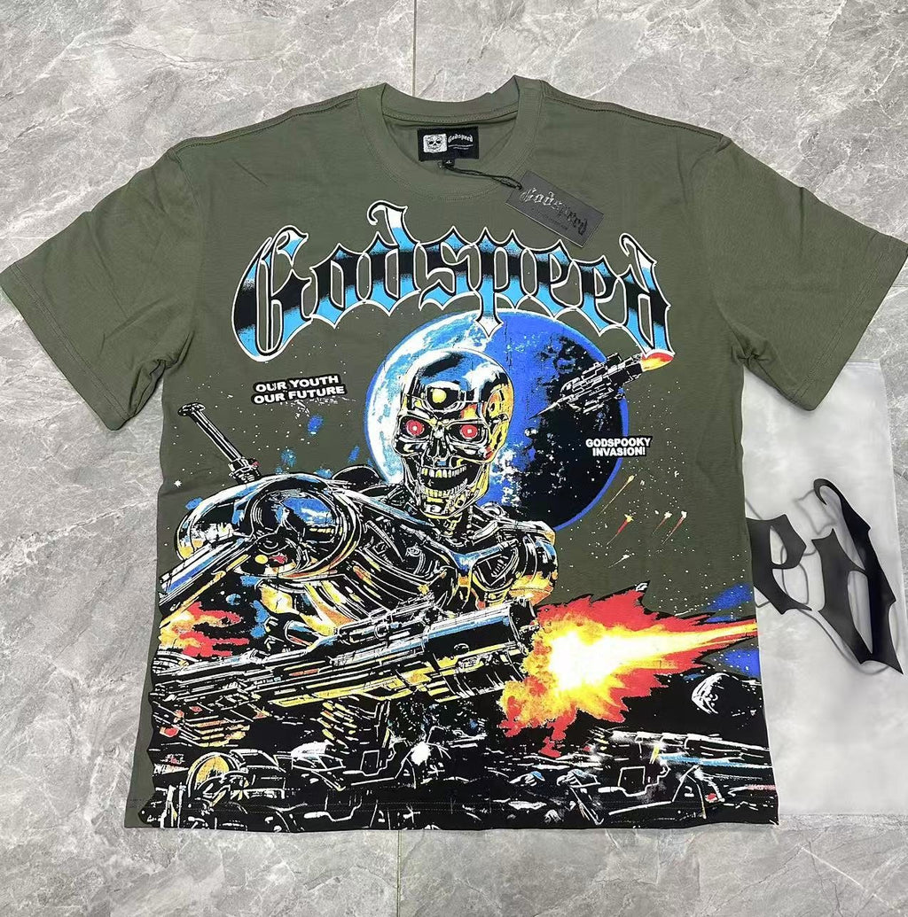 Godspeed Robot Space Graphic T-Shirt — front