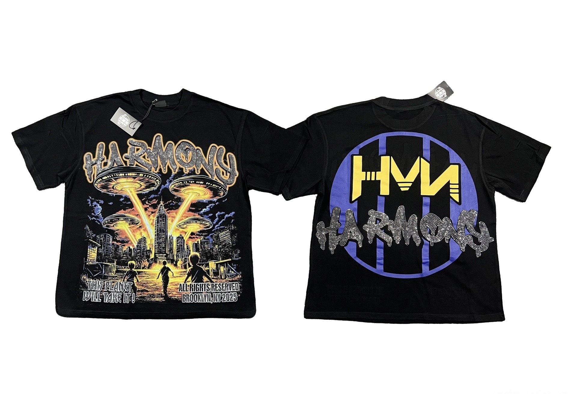 HARMONY New Age UFO City Graphic Short-Sleeve T-Shirt — hero