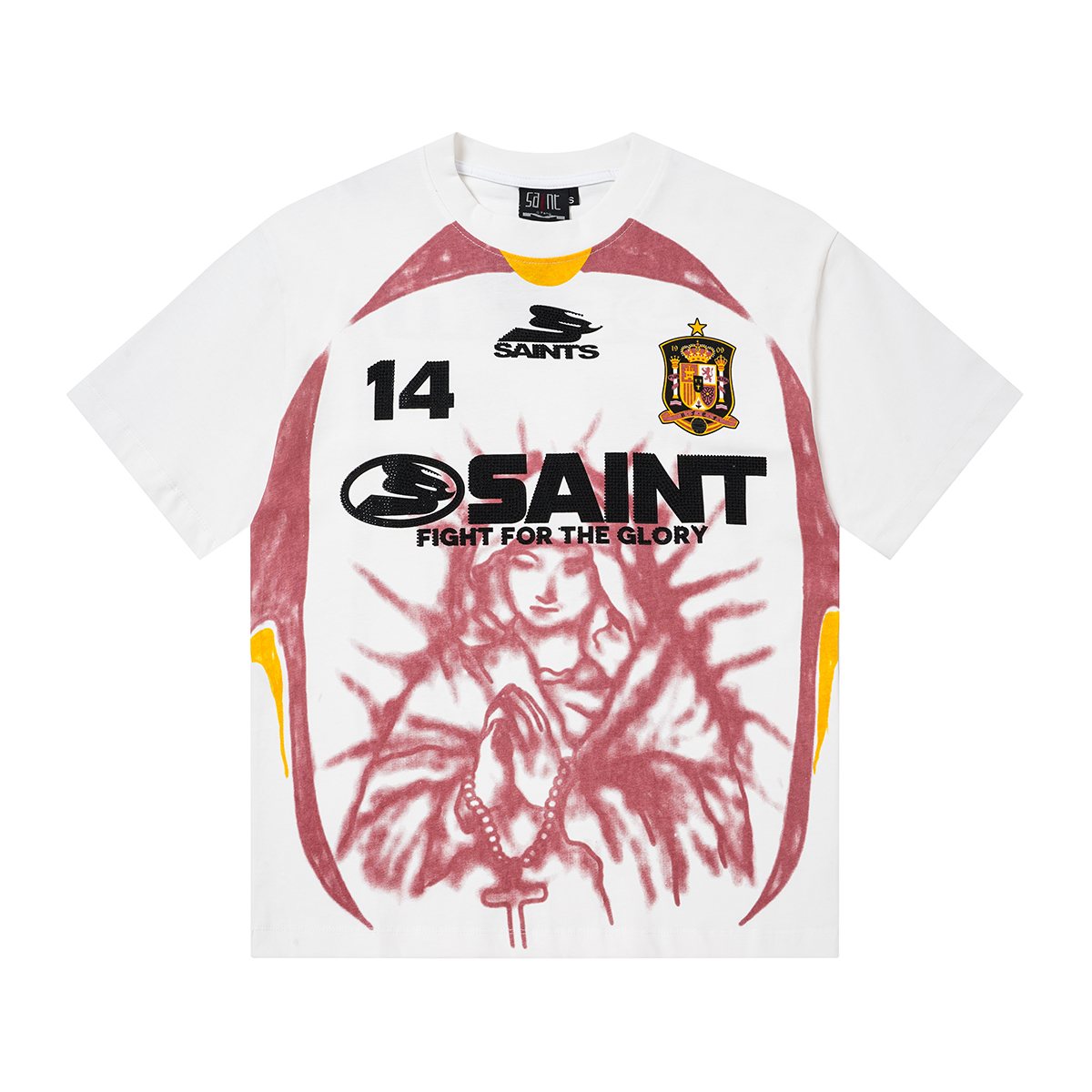 SAINT Rhinestone Number Graphic T-Shirt — front