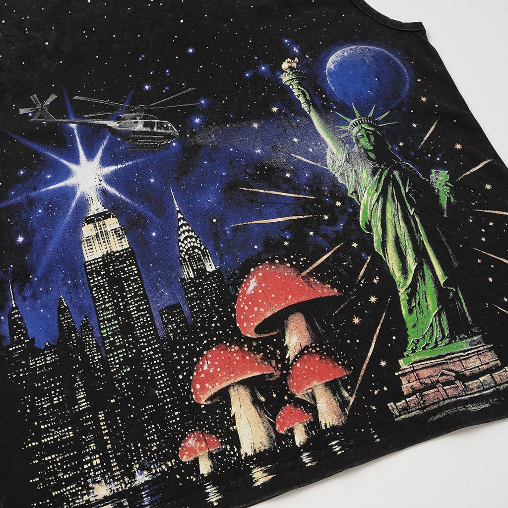 Godspeed Statue of Liberty NYC Sleeveless T-Shirt — detail