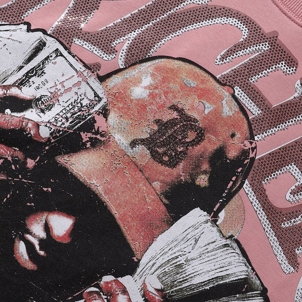 BKYS Revival Rhinestone Terry Cropped T-Shirt — detail