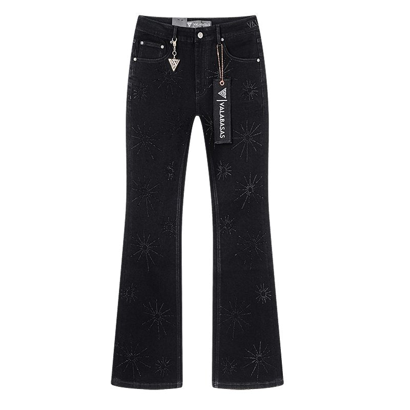 VALABASAS Black Starburst Embellished Jeans — front