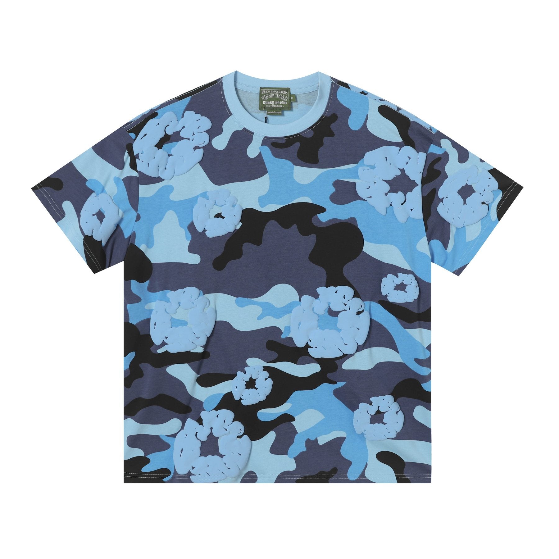 DENIM TEARS Floral Camo T-Shirt & Shorts Set — front